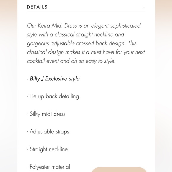 Billy J Keira Midi Dress, Rust, Small/Medium - Picture 3 of 4